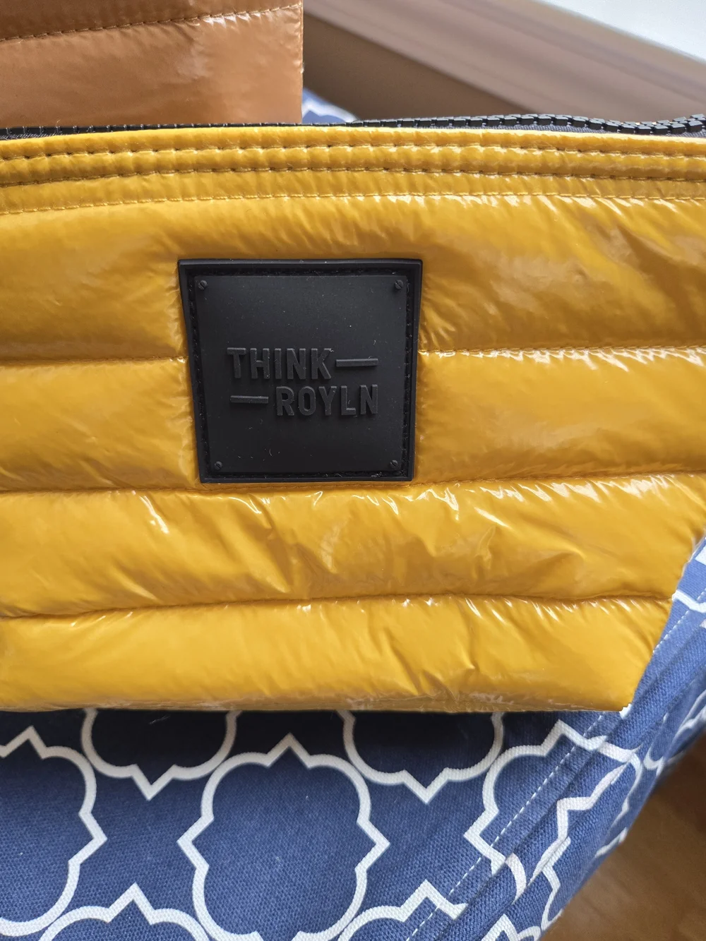 THINK ROYLN Quilted Zip Pouch Duo in Yellow & Camel